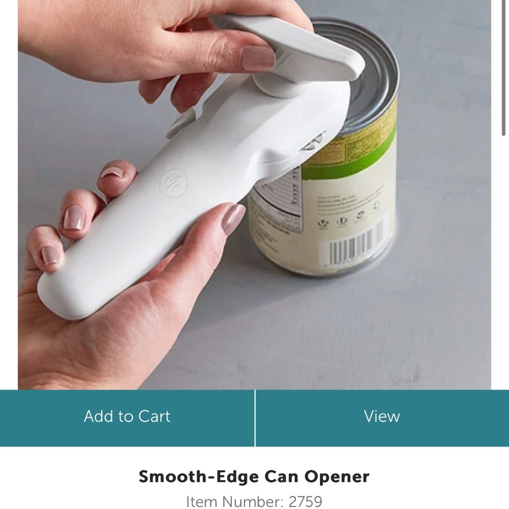 Smooth-Edge Electric Can Opener in White